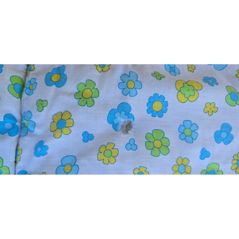 VTG Jungle Animal Quilted baby blanket decor Eyelet Lace Nursery Zoo handmade